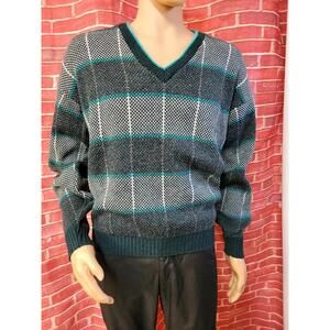 PAUL  ANDREW Made In England Plaid Multicolor Size M Men's Pullover Sweater #WM1